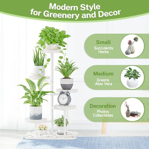 iDavosic.ly 5 Tier Plant Stand Indoor Outdoor, Tiered Corner Plant Stands for Multiple Plants, Metal Plastic Tall Plant Display Holder Flower Shelf for Patio Living Room Garden Balcony Bedroom, White - color: Plastic White, size: 5 Tiers