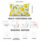 Smooffly Lemon Fruit Leaves Cotton Linen Throw Lumbar Pillow Case Cushion Cover Home Office Decorative Rectangle 12 X 20 Inches - color: Swn13