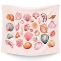 WAITPI Pink Beach Coastal Tapestry Wall Hanging for Bedroom, Ocean Seashell Wall Tapestries, Pink Beach Coastal Walls Hanging Room Decor Tapestry for Girls Women Home Living Room Dorm 50x60 inch - size: 60"L x 50"W