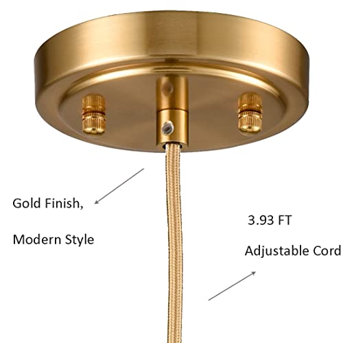 DIRYZON Brass Pendant Lights Kitchen Island Set of 2,Modern Hanging Light Fixture Globe Pendant Lighting with Milk Glass,Adjustable Height - color: Gold, size: 6 Inch-Hardwired-2 Pack