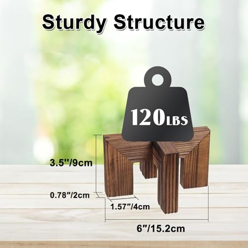 Vigordream Plant Stand, Indoor/Outdoor Wood Plant Holder, Single Flower Pot Stand, Sturdy Planter Stands (Walnut, Fit 2.5-6 inch pots) - size: Fit 2.5-6 inch pots