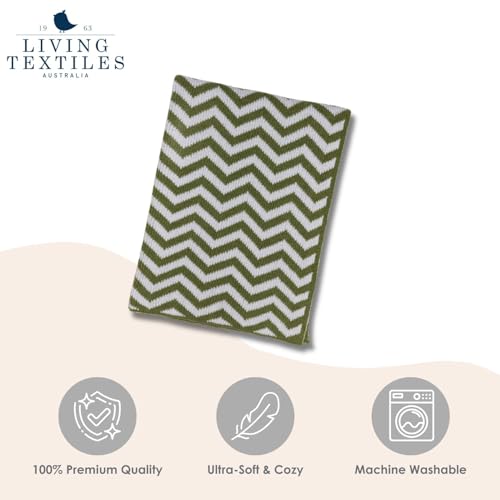 Living Textiles Sage Chevron Chenille Soft Baby Blanket Knitted Reversible Premium Cozy Fabric for Best Comfort -Infant,Toddler,Newborn,Swaddle,Nursery,Boy,Girl,Unisex,Throw,Crib,Stroller,Gift 40x30in - color: Sage Chevron
