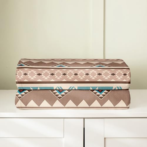 Western Flannel Fleece Blanket Throw Size, Aztec Throw Blanket, Exotic Nordic Style Bohemian Fuzzy Blanket, Indian Tribe Ethnic Tribal Arrow Soft Microfiber Plush Bed Blanket, Beige Brown - color: Multi 09, size: Throw