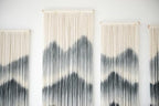 IOWER Large Macrame Wall Hanging 5Pcs Handmade Dip-Dyed Mountain Wall Decor Combination Suspension Bedroom Living Room Modern Fiber Yarn Wall Art - color: black1