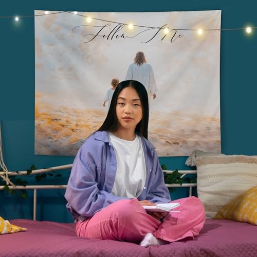 AQYIP Jesus with Kid Christian Tapestry, Follow Me Bible Verse Tapestry Decorative, Christian Religious Jesus Wall Tapestries Blanket Decor for Home Office Church Prayer Room, 50x60 Inch - color: follow me