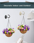 NACETURE Ceiling Hooks for Hanging Plants 3 Pack - Plant Hanger Indoor Hanging Hooks Metal Plant Bracket Iron Lanterns Hangers for Wind Chimes (White 3 Pack + Chain) - color: White 3 Pack + Chain