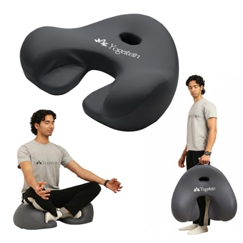 AetherForm Orthopedic Meditation Cushion – Three-Point Ergonomic Floor Seat with Tailbone Relief & Contoured Support for Mindful Sitting, Yoga, and Relaxation (Black, Large) - color: Black