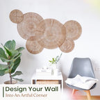 CHI AN HOME Wicker 23 Inch Jute Wall Decor Baskets, Set of 6 Extra Large Woven Jute Wall Plates, 23",21",15",13",12,10", Decorative Baskets for Wall Arts, Wall Hanging for Bedroom, Living Room, Office - size: Set of 6 - Extra Large