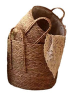 Handmade Rattan Woven Flowerpot Straw Woven Storage Basket Plant Holder Flower Pot Planter Balcony Home Decoration(13.78''X11.81''X13.78'') - size: 13.78''X11.81''X13.78''