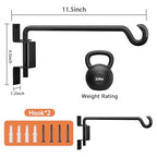 2 Pack 11.5 inch Swivel Plant Hanger Hook Indoor Outdoor, Rotatable Plant Wall Hooks, Hanging Brackets for Hanging Flower Basket, Bird Feeder, Wind Chimes