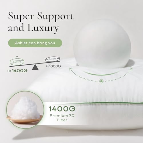 Ashler 28x28 Pillows Insert (Set of 2) - Throw Pillow Inserts with 100% Cotton Cover - 28 Inch Square Interior Sofa Stuffer Pillow Inserts -Decorative White Couch Pillow - size: 28x28 Inch