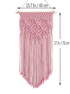 Handmade Cotton Home Decor Macrame Wall Hanging (Pink) - color: Pink