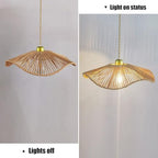 Boho Rattan 16-inch round Pendant Light E26 lamp holder,height adjustable Restaurant chandelier Rattan light fixture Chandelier Woven Hanging Light Fixture for Bedroom Entryway Kitchen Island - color: Light brown-10, size: 16-inch