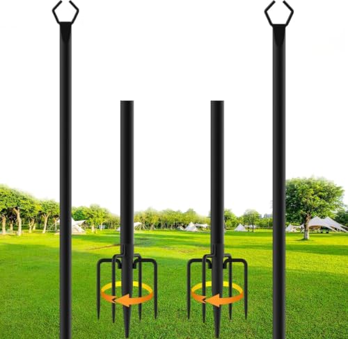 SINLEY 2 Pack String Light Poles,10 Ft Metal Poles with Fork for Outdoor String Lights,Outdoor Light Poles with Fork,Poles/Post/Stand for Outside,Patio,Deck,Backyard,Garden Wedding,Party - style: 2 Pack Poles