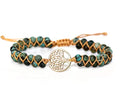 Women Boho Wrap Bracelet,Handmade Natural Stone Crystal Emperor Beads Heart Bracelet, Fashion Bohemian Jewelry Gift for Women - color: Green Turquoise