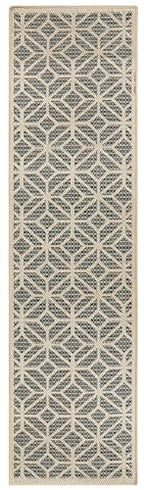 Rugshop Blue Contemporary Geometric Indoor/Outdoor Area Rug — Hose Washable for Hallway, Entryway and Kitchen, 2'3" x 12' - size: 2'3" x 12' (Rectangular)