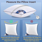 Siluvia 28"x28" Pillow Insert Set of 2 Square Throw 28 Pillows with 100% Cotton Cover for Sofa, Couch, and Bed - White - size: 28"x28"