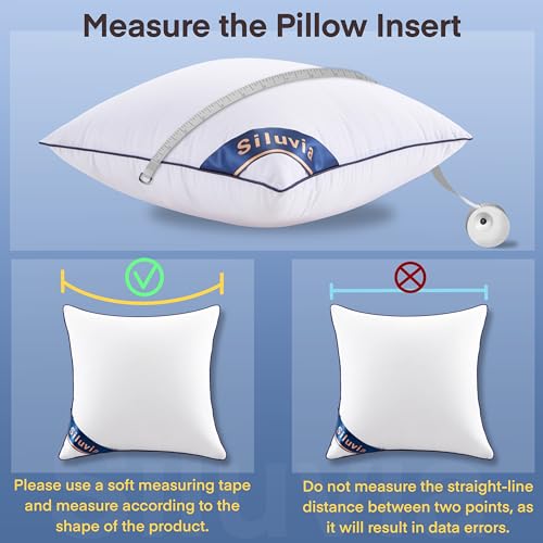 Siluvia 28"x28" Pillow Insert Set of 2 Square Throw 28 Pillows with 100% Cotton Cover for Sofa, Couch, and Bed - White - size: 28"x28"