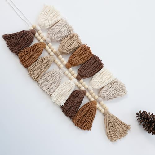 DCJHFJ Boho Tassel Garland Terracotta Rainbow Western Banner Tassels Wall Hanging for Dorm Room Classroom Nursery Kids Bedroom Decor - color: Brown