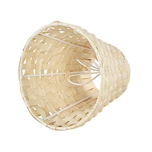 Aspen Creative 51002 Empire Clip On Chandelier Natural Palm Leaf Lamp Shade, 3" Top x 6" Bottom x 4-3/4" Slant Height - color: Palm Leaf
