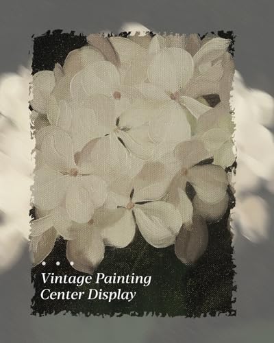 HUARCEY Gold Framed Vintage Wall Art for Living Room, Flowers Painting Canvas Print Shelf Decor for Kitchen, Aesthetic Bedroom Wall Art, Christmas Gifts for Friends or Family (White Hydrangea 24"x36") - color: White Hydrangea, size: 36"L x 24"W