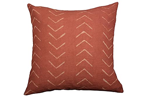 Trade Star Decorative Couch Throw Pillow Case Modern Handmade Bed Decor Cushioncase Authentic Square Pillowsham Indian Sofa Cushion Cover for Living Room Decor (Rust (Phoenix), 18 X 18 Inch) - color: Rust (Phoenix), size: 18" x 18" (Pack of 1)