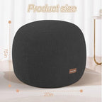 MeMoreCool Round Pouf Ottoman – 20x20x15 Inch Stuffed Footrest with Foam Filling, Dark Grey Small Circle Footstool for Living Room | Soft Teddy Fleece Cover | Washable Compact Floor Pouf - color: Teddy Dark Grey