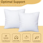 OKBA Throw Pillows Insert Set of 2, with 100% Cotton Cover, Bed and Couch - Indoor Hotel Decorative Pillows, 26x26 in White Pillows Inserts - size: 26x26 Inch (Pack of 2)