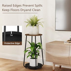 YINMIT Plant Stand Indoor, 2 Tier Wood Plant Stand, 23" Tall Vertical Flower Pot Stand, Round Corner Plant Shelf, Planter Pot Holder for Balcony Garden Patio Living Room - size: 23.2 In