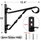 AMAGABELI GARDEN & HOME 2 Pack 10 inch Hanging Bracket Plant Bracket Plant Hanger Outdoor Hangers Flower Bird Feeder Plant Hooks Hangers Lanterns Garden for Indoor Wall Screw Mount Black BG1571 - size: 10 Inch, style: 2-Pack Twist Hook 2