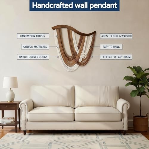 Large Macrame Wall Hanging Macrame Wall Decor Tapestry For Headboard Bedroom Livingroom Boho Fiber Home Art (Brown-D) - color: Brown-D