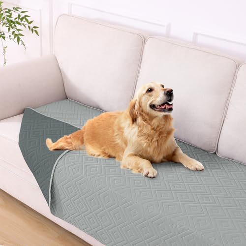 hyha Waterproof Dog Blanket, Soft Dog Bed Cover Pet Blankets, Waterproof Sofa Couch Cover for Dogs Washable, Reversible Pet Couch Covers for Sofa Furniture (40x80 Inch, Grey/Dark Grey) - color: Grey+dark Grey, size: 40x80 Inch