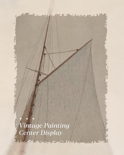 Gold Framed Vintage Wall Art for Living Room, Seaview Painting Prints Shelf Decor for Kitchen, Aesthetic Bedroom Wall Art, Christmas Gifts for Friends or Family (White Sailboat - 8"x10") - color: White Sailboat, size: 10"L x 8"W