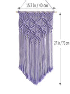 Handmade Cotton Home Decor Macrame Wall Hanging Purple - color: Purple