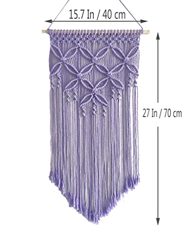 Handmade Cotton Home Decor Macrame Wall Hanging Purple - color: Purple