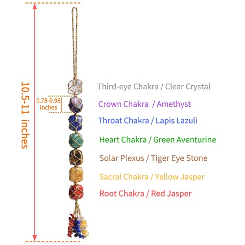 Handmade Hanging Ornaments Colorful Thread 7 Chakra Stones for Home Decoration Feng Shui Ornament - color: A-style 9