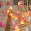 ChiRee 9.85Ft String Lights with 20 Pink Heart LEDs 20 Pink Pom Poms Garland Lights with Timer Valentine Decoration for Home Kid Bedroom Mother's Day Wedding Party Valentine's Day Decor - style: Pink-Pink Heart