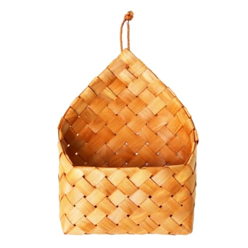 Alipis Woven Wall Hanging Letter Basket 12.59X8.66X2.36In Handcrafted Mail Organizer Storage for Home Office Entryway Flowerpot Holder
