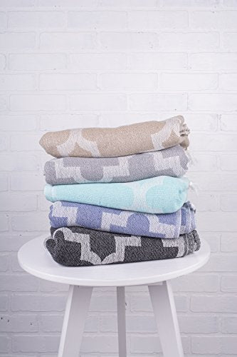 DII Modern Moroccan Cotton Blanket Throw with Fringe for Couch, Chair, Guest Room, Picnic, Camping, Beach, & Everyday Use, 50x60, Gray - color: Gray