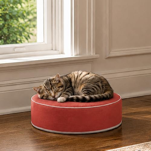 Round Floor Cushions - 20" x 6" Indoor-Outdoor Flexible Seating for Home Decor, Picnics, Yoga Studios & Meditation Spaces Modern Foam-Filled Meditation Cushion (1, Orange, 20x20x6 Inches) - color: Orange