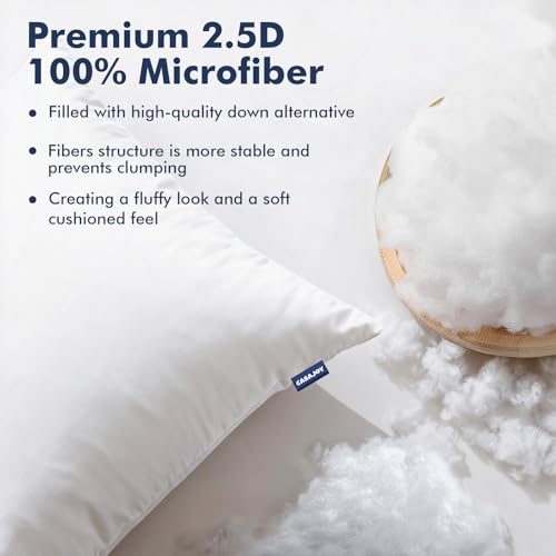 22x22 Pillow Inserts, Set of 2 Down Alternative Throw Pillows Insert for Bed, Sofa & Couch, Ultra Soft Fluffy Sleeping Pillow with 100% Cotton Cover - size: 22x22 Inch