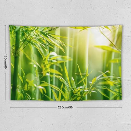 HZOHNAGO Bamboo Tapestry Bamboo Leaf Sunshine Nature Printed Wall Tapestry Painting Wall Hanging for Bedroom Living Room Dorm 90" W x 60" H - color: Bamboo-1, size: 90"L x 60"W