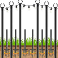 AHRLHR 6 Pack String Light Poles, Outdoor String Light Pole 10 ft Forked Metal Light Pole with Adjustable Outdoor Light Stand, Deck, Backyard, Garden, Wedding, Rustproof and Sturdy with Hooks. - size: 6 Pack-10FT
