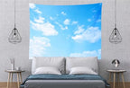 BELECO Light Blue Sky Tapestry Backdrop 60x40 Inch Sky Clouds Tapestries Ceiling Wall Bedroom Living Room Dorm Home Decor - size: 60"L x 40"W