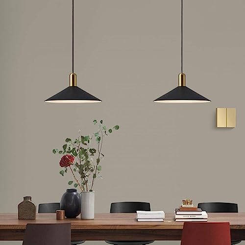 KCO Lighting Farmhouse Matte Black Barn Pendant Light 1-Light Mid Century Dome Pendant Lighting Industrial Cone Hanging Light Single Kitchen Island Light Fixture for Dining Room (Black) - color: Black