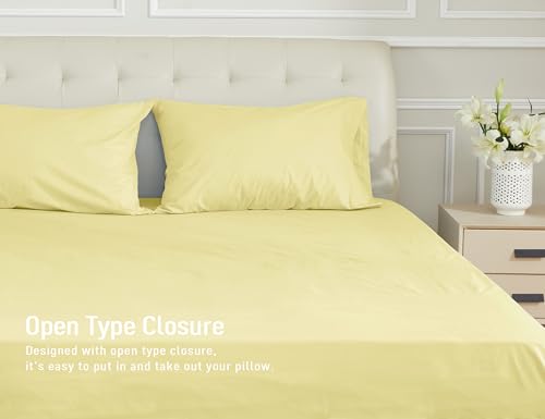Sunflower Queen Pillowcases Set of 2, 100% Cotton Queen Size Pillow Cases 2, 20×30 inches Honeyed Straw, Soft and Breathable - color: Honeyed Straw, size: Queen (20"x30")