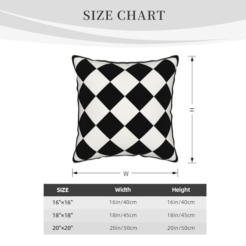 Checkered Black and White Plaid Velvet Throw Pillow Cover 18"x18" Decorative Square Pillow case Print Cushion Covers for Bed Sofa Living Room Car Home Deco - color: Checkered Black and White Plaid, size: 18" x 18" (Pack of 1)