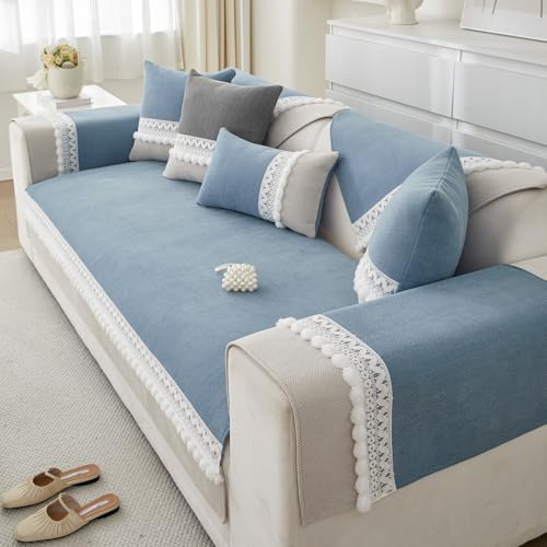 VClife Modern Couch Cover, Non Slip Dog Sofa Cover, Blue, 35.4" x 35.4" | Pet-friendly Sofa Covers, Scratch-resistant, Waterproof, Non Slip That Stay Firmly In Place, Durable and Machine Washable - color: 01# Blue, size: 35.4" x 35.4"