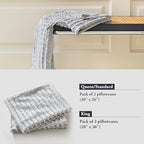 WARMDERN Grey Pillow Covers Queen Standard Pillow Cases Soft Microfiber Pillow Cases Set of 2 Boho Textured Pillowcase with Envelope Closure(Grey, Queen/Standard 20x26 Inches) - color: Gray, size: 20" x 26" (Pack of 2)