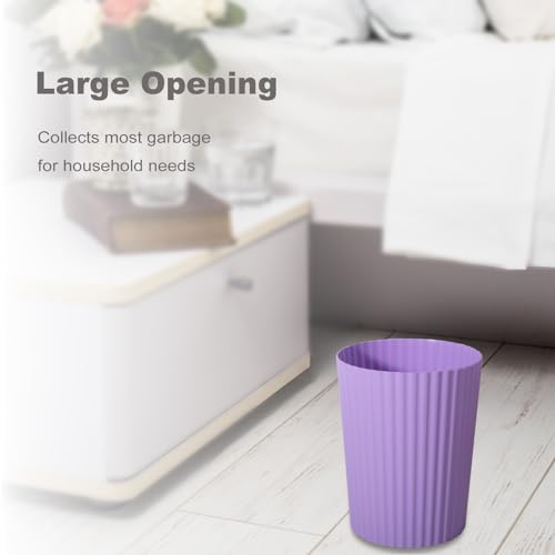 JiatuA Small Trash Can Plastic Wastebasket Round Garbage Container Bin for Bathroom, Kitchen, Bedroom, Home Office, College Dorm, Taro Purple - color: Taro Purple, size: 1.8 Gallons